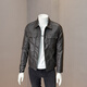 ANDSEEYOU Brand Men's Leather Jacket 2025 Spring and Autumn New Lapel Motorcycle Wear Trendy Slim Leather Jacket Men's Chinese Valentine's Day Black Velvet M