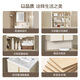 Armoire de salle de bain Hengjie Style en bois écologique de grande capacité Haute définition miroir armoire en céramique intégré combinaison rosée Freelani 6197 [blanc crème] BC6197-70cmmm