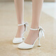 Ye Yu, a primary school student, hosted a very tall stiletto high-heeled shoe for middle-aged and older children, birthday dress shoes, girls model catwalk performance shoes, white wear-resistant upgraded model 9cm heel 32 / suitable for feet length 21cm
