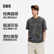 森马（Semir）短袖T恤男手绘涂鸦摇滚风上衣2025纯棉夏装街头潮流109325100117
