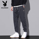 花花公子（PLAYBOY）2025春秋新款男士束脚休闲裤青少年百搭休闲裤潮流日常学生休闲裤 黑色9859 M