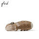 Fed Roman Sandals Summer Nouvelles chaussures pour femmes authentique en cuir rétro Retro Traité Sandales Hollow R0612-YAB718 BRORN 39