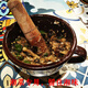 FANCYCHIC household Hunan dish, pepper, eggplant, preserved egg, garlic mortar grinder, garlic paste, old-fashioned garlic mortar, jar, large and elegant blue mortar + wooden mallet