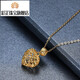 Caizhi Korean version 18K gold necklace for women rose gold hollow love clavicle chain heart-shaped gold pendant set chain pendant for girlfriend 18K yellow pendant chain - small size