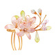 Meng Junchen's intangible velvet flower hairpin handmade new Chinese style hairpin cheongsam headdress ancient style Hanfu hair accessories fairy headdress pink lily velvet flower hair comb
