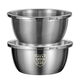 LZJV stainless steel drain basket, kitchen basin, household fruit washing basket, rice basin sieve, 316 steel + extra thick and extra deep, ending soon / 30cm solid basin with leakage basin