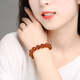 DRJEFUN natural authentic beeswax amber Burmese tea amber bracelet color changing blue amber sweater chain for men and women tea amber single circle 10mm