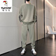 啄木鸟（TUCANO）男装休闲运动服套装2025新款春秋季圆领长袖卫衣男装秋冬帅气一套 9230黑色 S