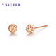Xie Ruilin (TSL) 18K rose gold earrings plain gold basic color gold earrings AG541
