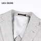 Lucadilong printemps [TT1840] Italien lavé en laine à machine costume léger luxe ajusté la veste de costume formel masculin gris clair l (50)