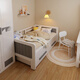 
Colorful elements [customizable] Children's bed Solid wood boy and girl with guardrail single bed splicing bed Teenager bed 1.5m bed Children's bed + double pump + 6CM coconut brown mattress 1050*1900