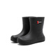 DG / Du Bottes de pluie épaissi pour les femmes avec des chaussures de pluie imperméables chaudes en velours pour adultes pour les chaussures en caoutchouc de cuisine non glissante de tube à tube moyen [chaussures simples et polyvalentes] Noir 38