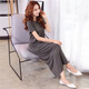 Zhongfanzhi super long dress with short sleeve cotton over-knee T-shirt skirt for women slim fit and slim summer slit ankle-length skirt for women black 9905 long skirt L