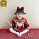G.duck little yellow duck new baby girl one-year-old one-year-old one-piece dress Chinese style baby 100-day banquet to celebrate birthday red + cloud shoulder (regular style) 90cm 90 (recommended 20-22Jin Jin is equal to 0.5 kg)