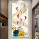 New Chinese style porch background wall decorative paintings and feels crystal porcelain mural Jiuyu picture aisle corridor corridor vertical single painting TXMG11162 70*140 wall width 90-100cm elegant black aluminum composite