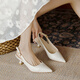 Mehr von Bellejosiny offizielles Flaggschiff 2025 Sommer Neue Baotou Sandalen Frauen Temperament Mid-Heel Spitzer Zehen Single Schuhe High Heels Beige 3cm Fersenhöhe 38