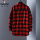 Carpintería de carpintero (tucano) camisa a cuadros de la camisa a cuadros de la primavera y otoño de la mano de manga larga camisa suelta camisa suelta estudiante juventud ropa de pulgada 6908 camisa roja l