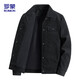 ROMON jacket men's autumn trendy lapel solid color top business executive corduroy jacket men 2270 black XL