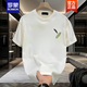T-shirt à manches à manches courtes de Romon Summer Marque de mode mince de vêtements imprimés décontractés T-shirt en coton épais de coton lourd pour hommes [petite photo sur le côté gauche K1098 Small Feather 2xl Recommandée 160-180jin [Jin est égal à 0,5 kg]