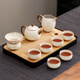 Fat Donglai's same tea set gift box as a gift for Ruyao Kungfu Home 2025 New Light Luxury Office Drinking Tea Huang Ruyao Yuehe Covered Bowl Set 9 Pieces