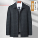 Yu Zhaolin (YUZHAOLIN) jacket jacket men's spring and autumn daddy lapel jacket middle-aged and elderly men's jacket 50-year-old father's day gift plaid gray 2XL (180) one size, 125-145Jin [Jin equals 0.5 kg]