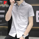 Pierre Cardin Ice Silk Shirt à manches à manches à manches de style Summer Summer Menside Cascild Coup à manches à manches à manches à manches et beaux 844 kaki m