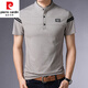 Pierre Cardin Camiseta de manga corta Collar de pie para hombres Camiseta de mediana edad de mediana edad de mediana edad de tamaño grande y camisa a media manga de verano Traje de papá 826/Black XL 180
