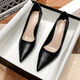 
Zhenxi French pointed toe thin heel single shoes for women's black soft leather high heels comfortable temperament versatile professional work shoes etiquette black 6cm 38 heels can be stepped on