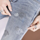 Gozan Jeans Jeans Hot Diamond Print 2025 Summer Fiting Fits Feet Pants Style Coreano Corea Cortaal Elástica Luz azul Luz 9885 28 (2 pies 1)