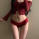 维多利亚的格调维密品牌系列性感的秘密内裤女新款本命年红色性感蕾丝小香风内裤 【3条装】6195酒红+6388酒 M 80-105斤
