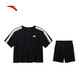 
Anta Rainbow Sports Set Women's Summer Short Sleeve Round Neck Shorts Loose T-shirt Women's Casual Set