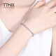 TTMIX shiny platinum bracelet for women pt950 platinum faceted laser beads bracelet for girlfriend 4.3-4.5g 17+2cm thick 3.5mm