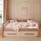 
Colorful elements [customizable] Children's bed Solid wood boy and girl with guardrail single bed splicing bed Teenager bed 1.5m bed Children's bed + double pump + 6CM coconut brown mattress 1050*1900