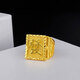 QMXD gold ring for men that lasts for a long time and does not fade. The domineering imitation sand gold fashion ring is a birthday gift for husband and dad. Fu-big men's ring