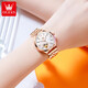 
OLEVS Swiss certified brand watch women's fully automatic mechanical watch fashion temperament women's watch hollow women's watch gift OLEVS-6636-Rose steel white surface