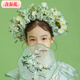 Children's hairpin headband with spring flowers, Quanzhou Hanfu silk flower hair accessories, ethnic photography, flower headband, girl's garland, children's hairpin, simple style 2