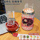 Thermos cup for students, men and women to work and office coffee cup cartoon cartoon tea water separation with straw mouth red and white straw + direct drink FLX13548 0ml