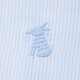 ELLE KIDS children's clothing French preppy style 25 spring new girls basic embroidered striped top lapel long-sleeved shirt blue and white strips 165 (M)