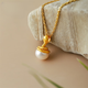 Junbu Jewelry 18k gold pendant women's pearl inlaid zodiac snake zodiac year color gold necklace pendant default silver chain