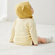 Mini Bala plant core baby pure cotton skin-friendly triangle baby bottoming rompers one-piece light yellow 31417 66cm