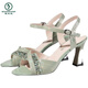 Woodpecker brand shoes leather shoes sandals for women thick heels 2025 summer new sexy fish-mouth high heels fairy style slimming women's shoes off white 35 standard size