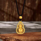 GRAYCEWODY Old Phoenix 999 Gold Classic Gourd Pendant Necklace Ancient Method Transfer Beads Clavicle Chain Full of Fortune Gifts Gourd Pendant Necklace Old Phoenix Gold Store Model