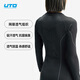 UTO quick-drying clothing for women running outdoor sports mountaineering ski clothing thermal underwear set black gray L