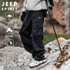 JEEP SPIRIT Jeep Jacket Pants Men's Autumn and Winter Water Repellent Casual Pants Men's Straight Overalls Obsidian Black XL