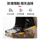 乐优佰易 雨鞋黑色雨靴中筒44码 防水鞋胶鞋户外雨天耐磨不易滑