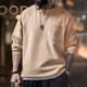 Madden Workwear American Retro Waffle Knit Henley Shirt Men's Autumn Loose Raglan Half Placket Pullover Long Sleeve T-shirt Milk Brown L