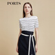 Ports Baozi Mall Même style que le début du printemps nouveau style 'Irrégulet Striped Tritt Top' LD8K724PZE015 Milky White Mydled Couleur L