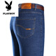 Playboy Brand Pure Cotton Jeans Men's Men's Men's Spring and Automne Style Washable-Resistant Loose Cotton Coton-leg Casual Pantal