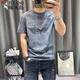 啄木鸟（TUCANO）麻料棉t恤男2025新款印花短袖体恤棉麻衣服男士高端麻布半袖上衣 829短.袖白色 2XL