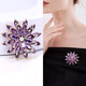 Idel's high-end fashion purple snow lotus brooch suit women's corsage anti-exposure pin luxury accessories birthday gift XZ0593 purple lotus brooch - petals can be rotated